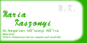 maria kaszonyi business card